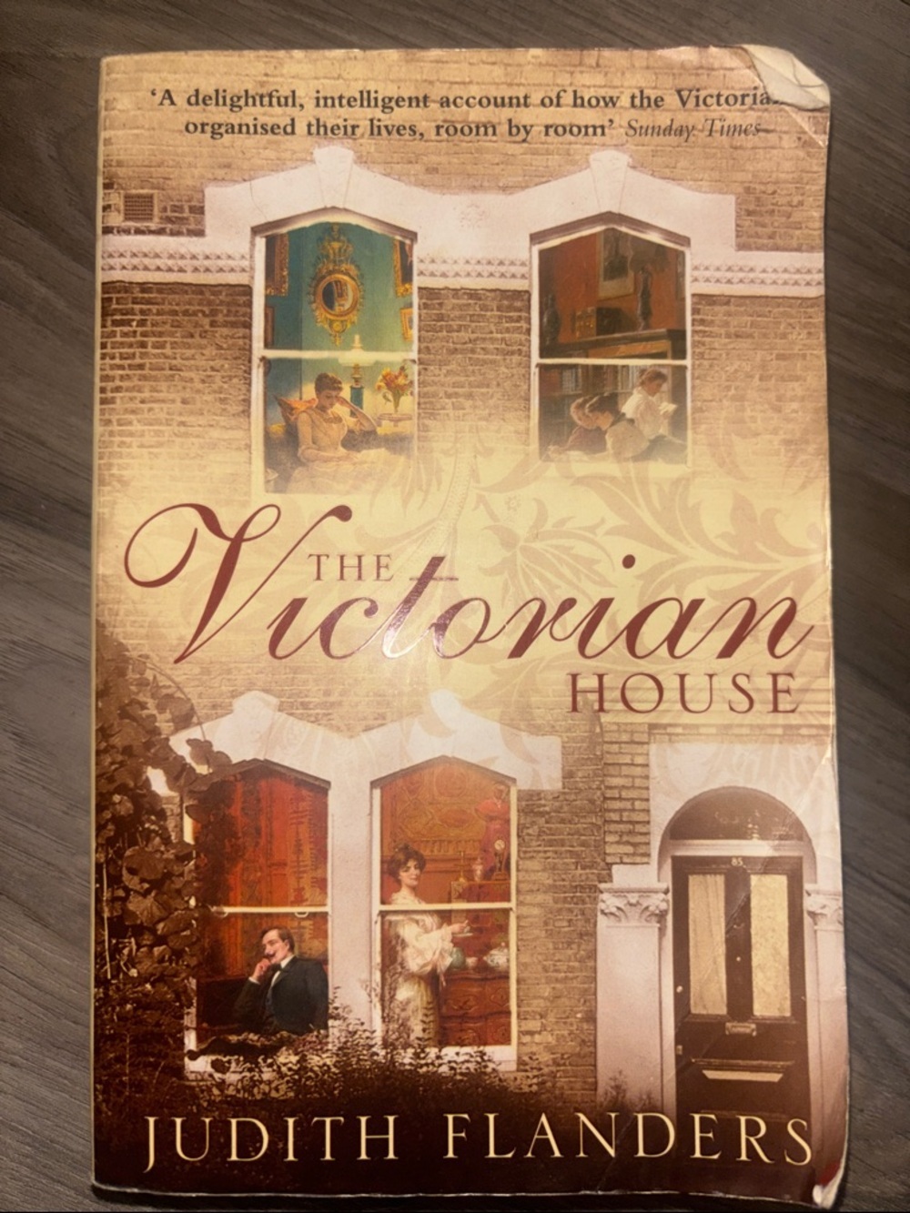 The Victorian House by Judith Flanders - Beige & Brown Vintage Book Cover